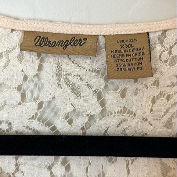 Wrangler Western Style Lace Layered Mini Dress Cream Sz XXL Cowgirl Neutral - Picture 10 of 12